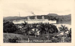 Panama Canal Trainsiting Steamship Birdseye View Real Photo Postcard K68442