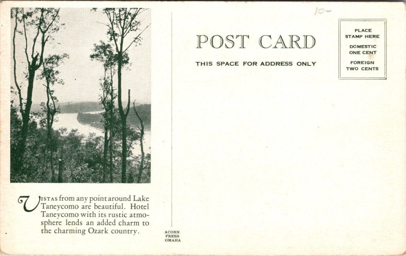 Taneycomo Missouri Hotel Taneycomo Dining Room Rockaway Beach Vintage Postcard