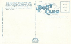 Vintage Postcard 1920's Corcoran Gallery of Art Washington DC District Columbia