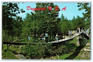 c1960s Ol' Swinging Bridge Dogpatch USA Harrison And Jasper Arkansas AR Postcard