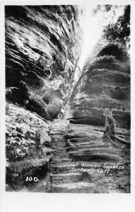 J53/ Logan Ohio RPPC Postcard c1950s Hocking Hills Fat Woman Squeeze 213