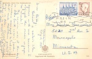 Sweden Old Vintage Antique Post Card Utsikt fran Stadshustornet Stockholm 1953