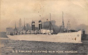 S.S Finland  Leaving New York Harbor S.S Finland , Panama Pacific Line View i...