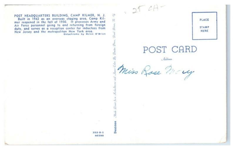 1950s Camp Kilmer, NJ Post Buildings Postcard