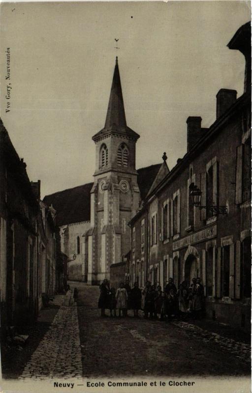 CPA NEUVY-École Communale et le Clocher (293140)