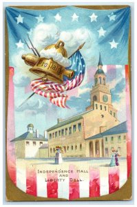 Fourth Of July Independence Hall And Liberty Bell Tuck's Embossed Postcard