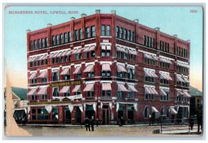 c1910's Richardson Hotel Building Lowell Massachusetts MA Vintage Postcard 