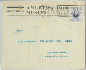 80520 - REGNO - STORIA POSTALE - BUSTA pubblicitaria di BOLOGNA  1938
