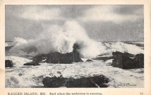 Ragged Islane Maine Ocean Beach and Rocks Vintage Postcard AA83282