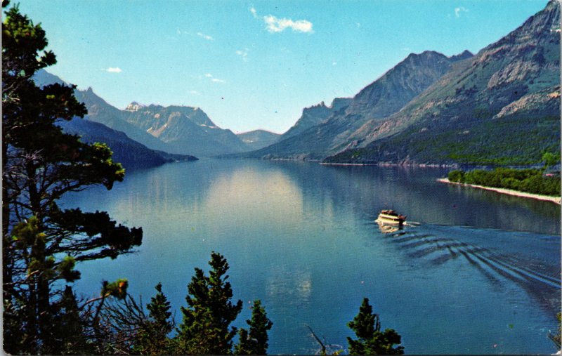 Waterton Lake Lakes National Park Alberta Canada Postcard unused 1960s