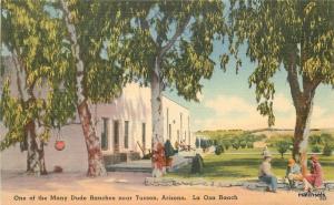 1940s Dude Ranch Las Osa Ranch Tucson Arizona linen Tichnor postcard 8650