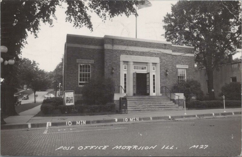 RPPC Postcard Post Office Morrison IL 1948