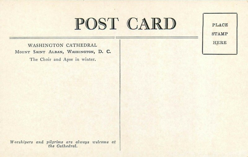 Washington Cathedral Mt Saint Alban DC Postcard