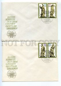 440703 EAST GERMANY GDR 1984 set FDC masterpieces sculpture at Dresden Museum