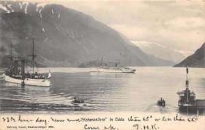 Odda Norway Hohenzollern Steamer Vintage Postcard AA74485