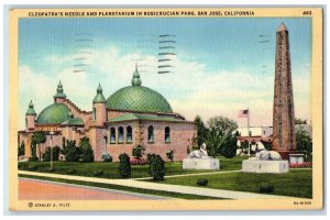 1950 Cleopatra's Needle & Planetarium In Rosicrucian Park San Jose CA Postcard