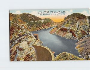 Postcard Seminoe Dam and Lake on the North Platte River Wyoming USA