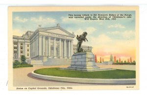 OK - Oklahoma City. State Capitol & Riders of the Range Statue ca 1939