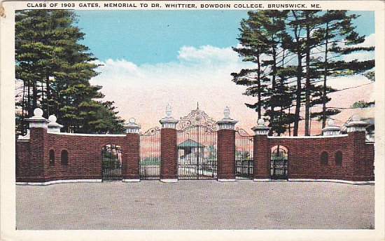 Class Of 1903 Gates Memorial To Dr Whittier Bowdoin College Brunswick Maine