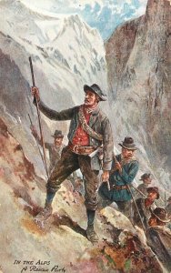 Frank Feller - In the Alps : A rescue party - Raphael Tuck , Oilette postcard