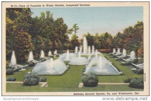 Delaware Wilmington View Of Fountain In Water Garden Longwood