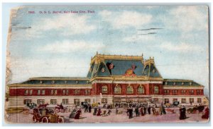 1909 OSL Depot Exterior Building Salt Lake City Utah UT Vintage Antique Postcard