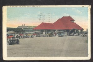 ATLANTIC HIGHLANDS NEW JERSEY NJ RAILROAD DEPOT TRAIN STATION VINTAGE POSTCARD