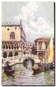 Old Postcard Venezia Ponte della Paglia Sospiri