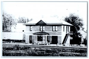 c1960's Oasis Iowa IA Railroad Vintage Train Depot Station RPPC Photo Postcard