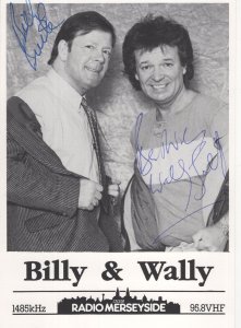 Wally Scott & Billy Butler Double Hand Signed Radio Merseyside Photo