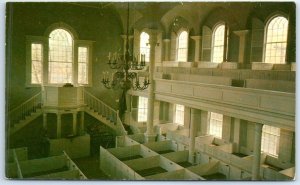 Postcard - Interior view of The Old First Church at Bennington, Vermont