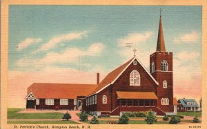 Vintage Postcard 1940 St. Patrick's Church Hampton Beach NH New Hampshire