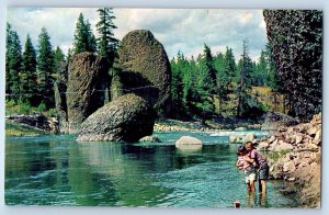 1960 Spokane Washington Postcard Bowl Pitcher Riverside State Park Lake River