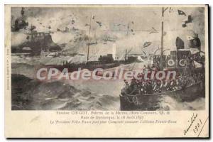 Old Postcard Dunkirk Chigot Painter Of The Navy harbor of Dunkerque on 18 Aug...