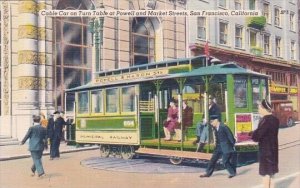 Cable Car On Turn Table At Powell And Market Streets San Francisco California