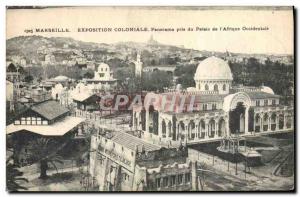 Old Postcard Marseilles Colonial Exhibition Panorama taken from the Palace of...