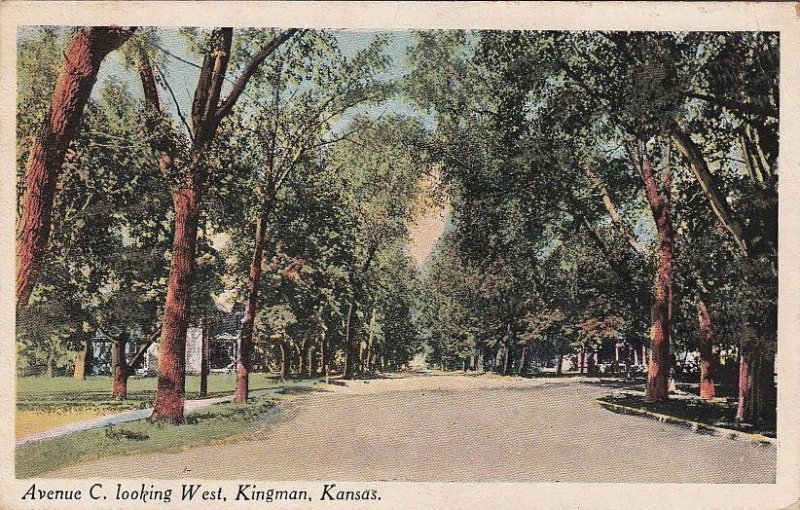 Postcard Avenue C Looking West Kingman Kansas