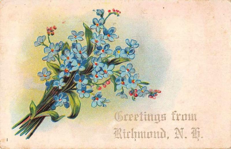 Richmond New Hampshire Greetings Flowers Vintage Postcard JD933750