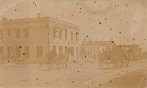 RPPC MAIN STREET SOUTH STONEWALL CANADA HORSES REAL PHOTO POSTCARD 1907