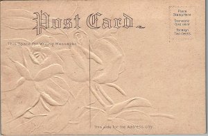 c1909 CONGRATULATIONS ENGAGEMENT RING ROSES EMBOSSED POSTCARD 25-58