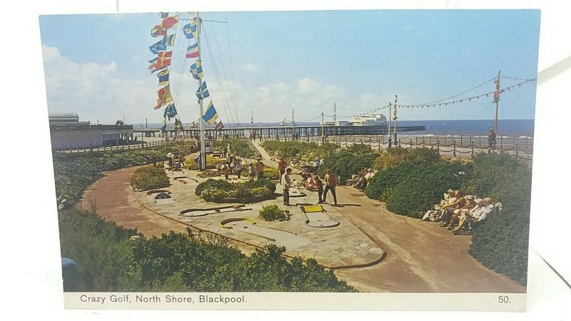 New Vintage Postcard Crazy Golf North Shore Blackpool VGC