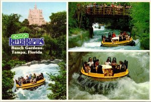 VINTAGE CONTINENTAL SIZE POSTCARD CONGO RAPIDS BUSCH GARDENS TAMPA FLORIDA