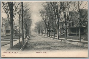 ONEONTA NY WATKINS AVENUE ANTIQUE POSTCARD