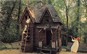 F62/ Cedar Point Amusement Park Ohio Postcard Ghost Town Elopement Train Ride