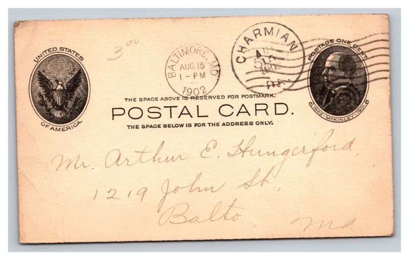 Vintage Early 1900's Private Mailing Postal Card Baltimore Meeting Posted 1902