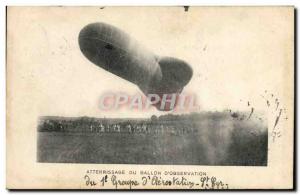 Postcard Old Airship Zeppelin Landing the balloon & # 39observation