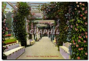 Old Postcard Sevilla Parque Paseo de las Campanillas