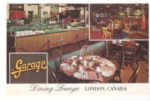 The Garage Dining Lounge, London, Ontario, Vintage Chrome Multiview Postcard