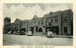 1930s Cars Parked at Hotel Hidalgo, Lordsburg, New Mexico Vintage Postcard