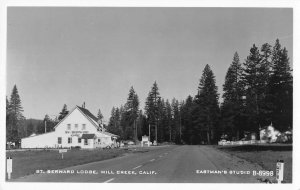 RPPC ST. BERNARD LODGE Mill Creek CA Roadside Gas Station 1950s Vintage Postcard